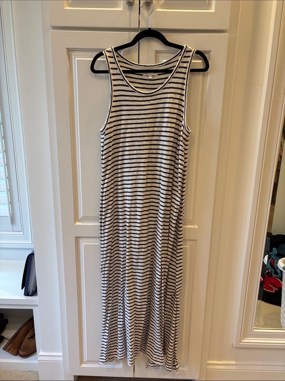 Lou & Grey Black and White Striped Tank Maxi Dress